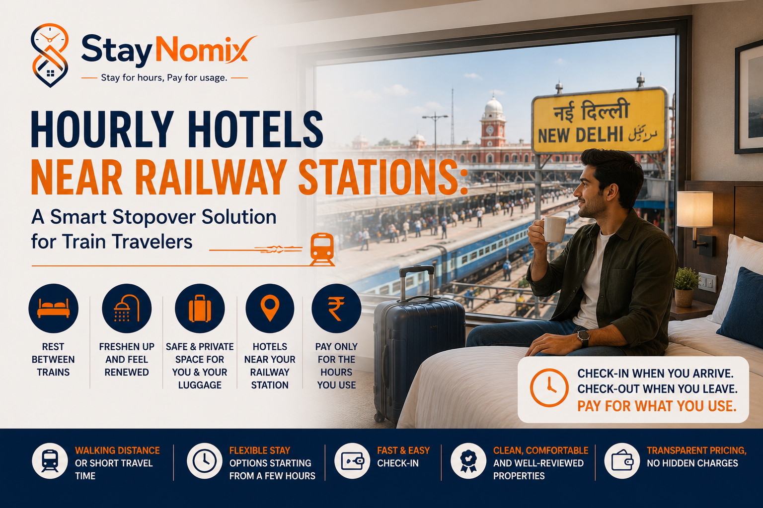 Hourly Hotels Near Railway Stations: A Smart Stopover Solution for Train Travelers